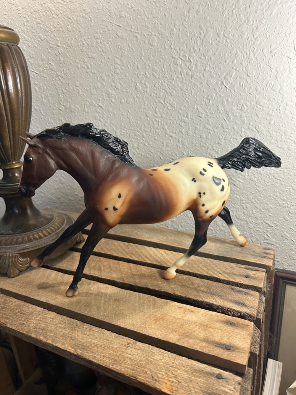 Brown and Cream Sir Wrangler Semi Leopard Appaloosa Horse Breyer western